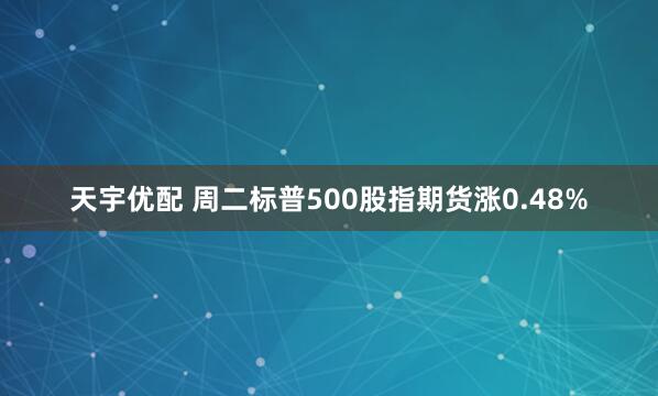 天宇优配 周二标普500股指期货涨0.48%