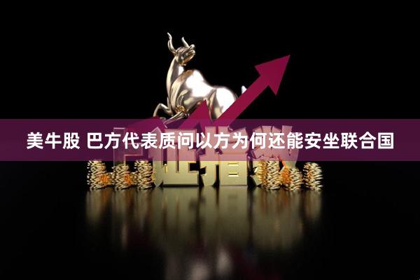 美牛股 巴方代表质问以方为何还能安坐联合国