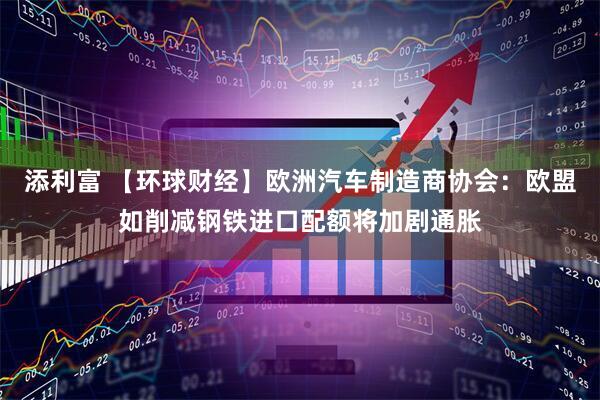 添利富 【环球财经】欧洲汽车制造商协会：欧盟如削减钢铁进口配额将加剧通胀